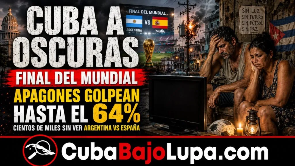 MILES DE CUBANOS SE QUEDARÁN HOY SIN VER LA FINAL DEL MUNDIAL DE FÚTBOL ENTRE ARGENTINA Y ESPAÑA POR CULPA DE LOS APAGONES
