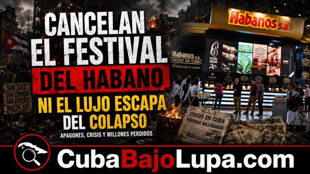 RÉGIMEN ANUNCIA SUSPENSIÓN DEL FESTIVAL DEL HABANO ALEGANDO QUE EL «CONTEXTO ACTUAL» NO PERMITIRÁ DESARROLLAR ESTE EVENTO DE LUJO
