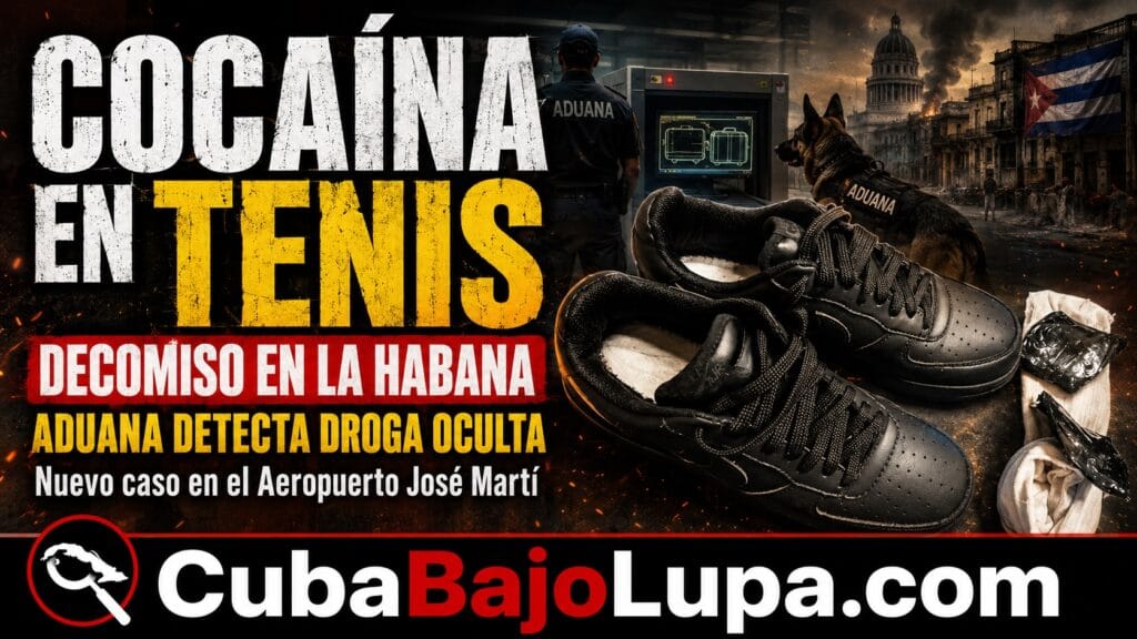 COCAÍNA OCULTA EN TENIS: NUEVO DECOMISO EN EL AEROPUERTO DE LA HABANA