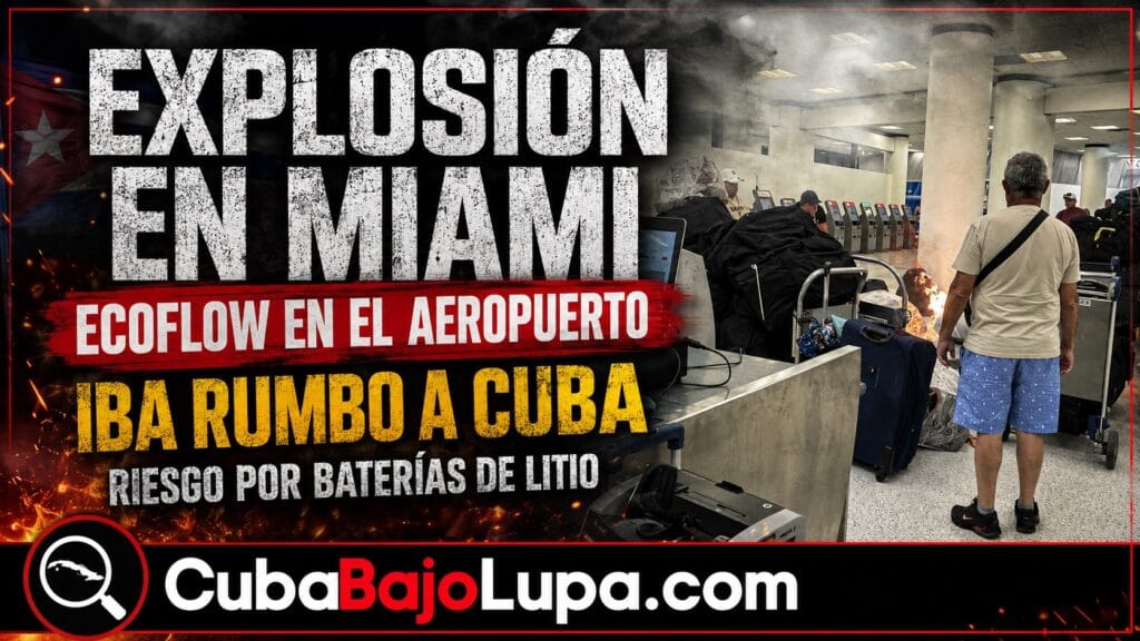REPORTAN EXPLOSIÓN DE UNA ECOFLOW EN EL AEROPUERTO DE MIAMI DE UN PASAJERO CUBANO QUE PRETENDÍA LLEVARLA A CUBA EN SU EQUIPAJE