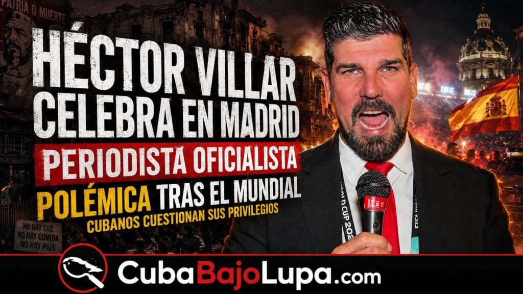 PERIODISTA HÉCTOR VILLAR CELEBRA DESDE MADRID LA VICTORIA DE ESPAÑA EN EL MUNDIAL Y DESATA OTRA POLÉMICA ENTRE LOS CUBANOS