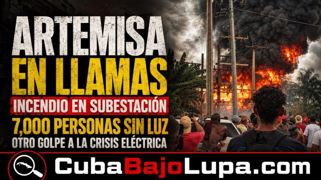INCENDIO DE GRAN MAGNITUD EN SUBESTACIÓN DE ARTEMISA DEJA A MILES DE CUBANOS SIN CORRIENTE