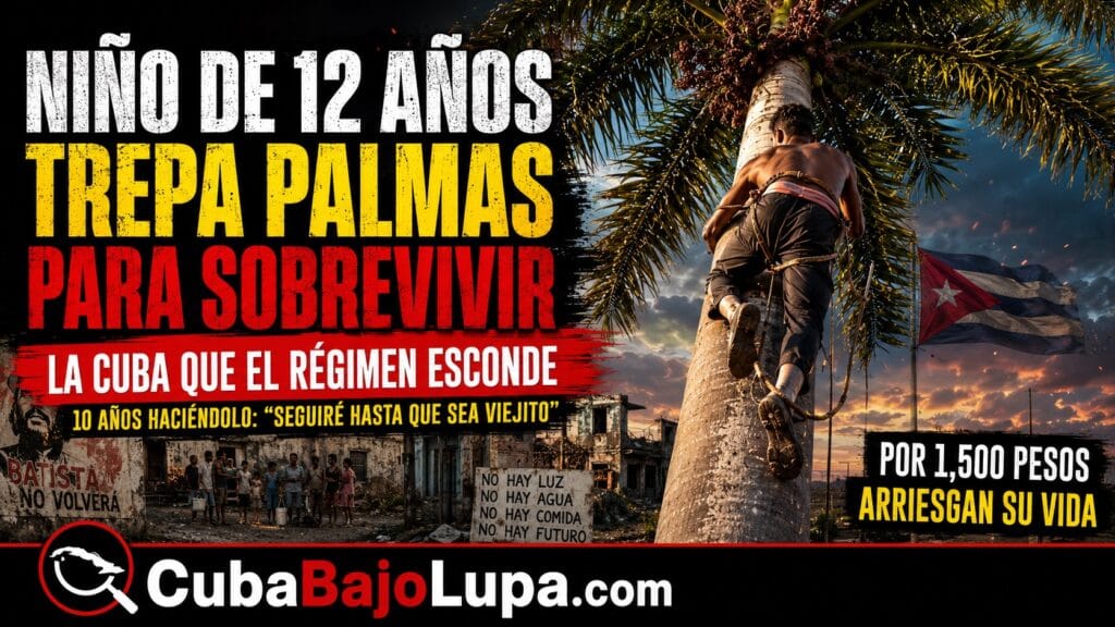 NIÑO DE 12 AÑOS EN CUBA SALE ANTES DEL AMANECER PARA GANARSE LA VIDA DESMOCHANDO PALMAS