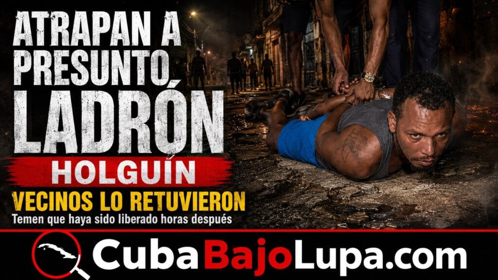VECINOS ATRAPAN A PRESUNTO LADRÓN EN HOLGUÍN Y DENUNCIAN QUE HABRÍA SIDO LIBERADO HORAS DESPUÉS