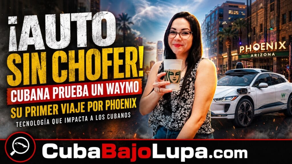 DEL SUSTO A LA CURIOSIDAD: CUBANA SE MONTA DELANTE EN UN WAYMO Y RECORRE EL CENTRO DE PHOENIX EN UN AUTO SIN CONDUCTOR