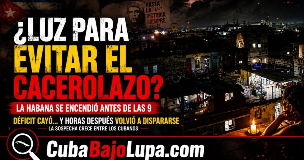 ¿LUZ PARA EVITAR EL CACEROLAZO? LA HABANA SE ENCENDIÓ JUSTO ANTES DE LAS 9