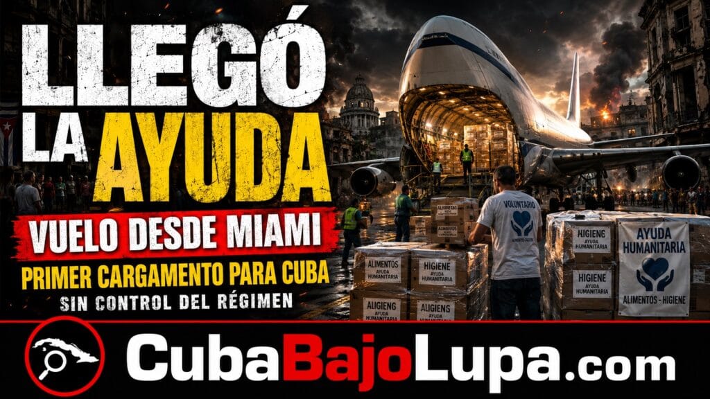 SALE DE MIAMI AVIÓN CON EL PRIMER ENVÍO DE AYUDA HUMANITARIA DE 100 MILLONES DE DÓLARES ENVIADA POR TRUMP A CUBA