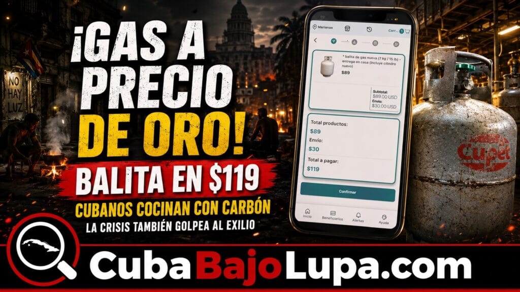 119 DÓLARES POR UNA “BALITA” DE GAS: DENUNCIAN EL PRECIO QUE PAGAN DESDE MIAMI PARA COCINAR EN CUBA