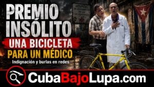 RÉGIMEN MONTA TODO UN ACTO POLÍTICO PARA REGALARLE UNA BICICLETA AL JEFE DE TERAPIA INTENSIVA DEL HOSPITAL MANUEL FAJARDO
