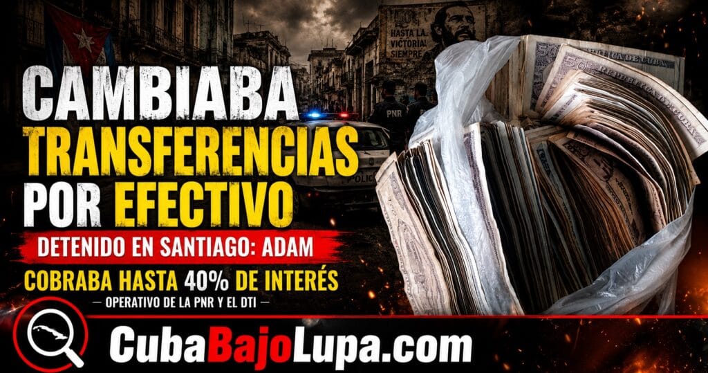 OPERATIVO EN SANTIAGO DE CUBA: DETIENEN A HOMBRE QUE CAMBIABA TRANSFERENCIAS POR EFECTIVO AL 40 %