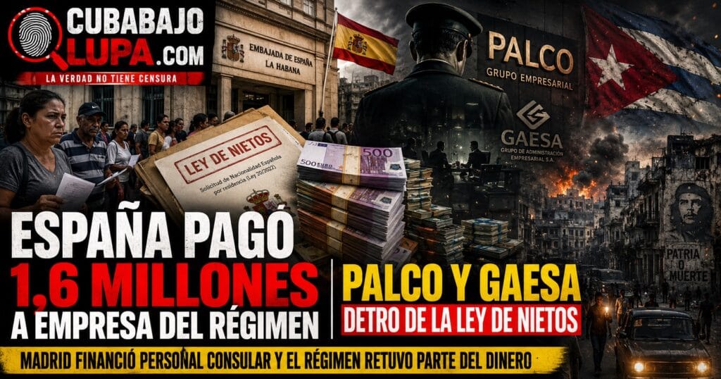 ESPAÑA PAGÓ MILLONES DE EUROS A UNA EMPRESA VINCULADA A GAESA POR PROCESAR EXPEDIENTES DE LA LEY DE NIETOS