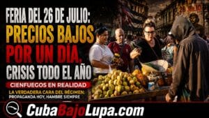 FERIA POR EL 26 DE JULIO EN CIENFUEGOS: EL RÉGIMEN VENDE «REBAJADOS» EL ARROZ, EL BONIATO, EL CARBÓN Y HASTA CARNE DE CERDO