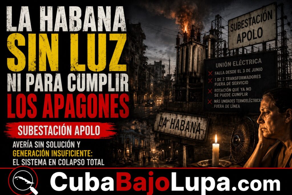 UNIÓN ELÉCTRICA ADMITE QUE EN LA HABANA NI SIQUIERA PUEDE CUMPLIR EL HORARIO DE LOS APAGONES