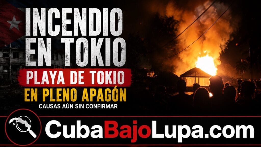 INCENDIO EN PLENO APAGÓN SACUDE LA PLAYA DE TOKIO, EN GUANTÁNAMO