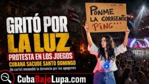 “PONME LA CORRIENTE”: JOVEN CUBANA SACUDE LOS CENTROAMERICANOS CON UN CARTEL DE PROTESTA CONTRA EL RÉGIMEN CUBANO
