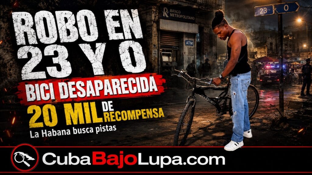 ROBAN BICICLETA EN PLENO CORAZÓN DEL VEDADO: SU DUEÑO OFRECE 20 MIL PESOS POR INFORMACIÓN