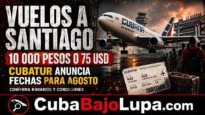 RÉGIMEN ANUNCIA VUELOS NACIONALES DE LA HABANA A SANTIAGO DE CUBA POR LA «MÓDICA» CIFRA DE 10 MIL PESOS O 75 DÓLARES