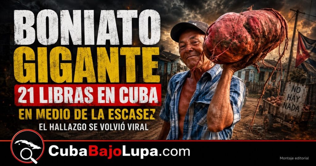 CAMPESINO CUBANO COSECHA UN BONIATO GIGANTE DE 21 LIBRAS Y DESATA UNA OLA DE HUMOR EN MEDIO DE LA CRISIS ALIMENTARIA