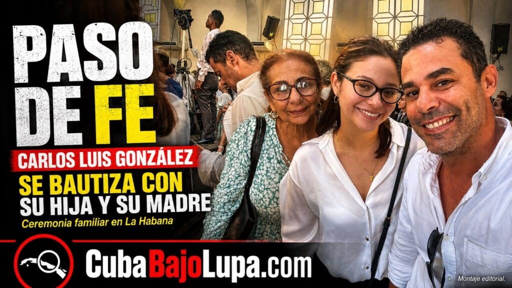 ACTOR CUBANO CARLOS LUIS GONZÁLEZ SE BAUTIZA JUNTO A SU HIJA Y SU MADRE EN IGLESIA EVANGELISTA DE LA HABANA