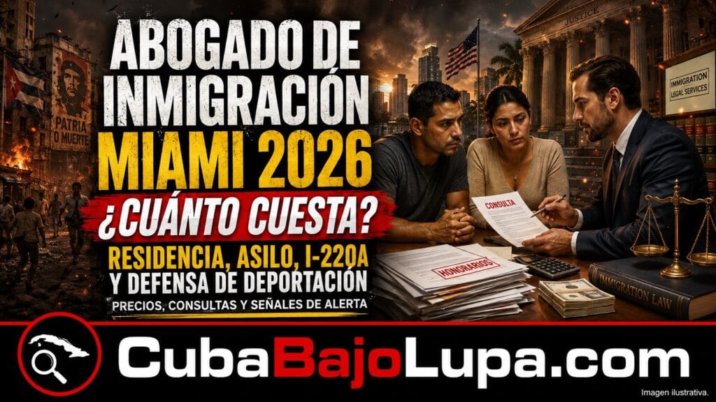 ¿CUÁNTO CUESTA UN ABOGADO DE INMIGRACIÓN EN MIAMI? PRECIOS A TENER EN CUENTA POR CUBANOS PARA RESIDENCIA, ASILO, I-220A Y DEPORTACIÓN