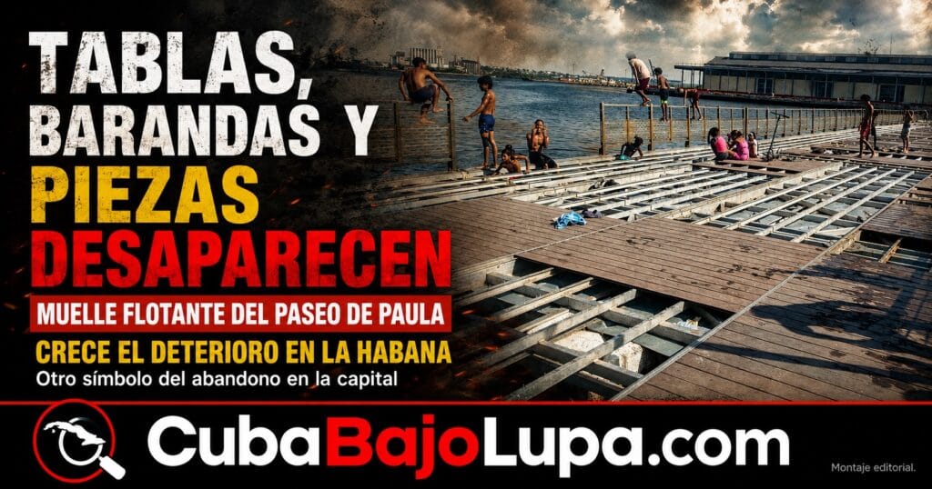 EL MUELLE FLOTANTE DEL PASEO DE PAULA SE CAE A PEDAZOS: DENUNCIAN ABANDONO, BASURA Y PÉRDIDA DE SU ESTRUCTURA
