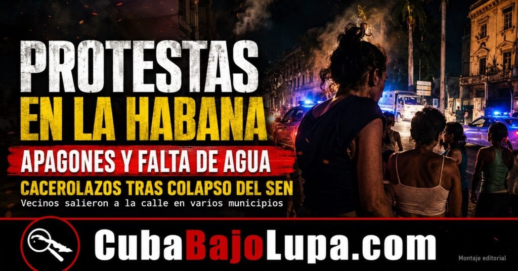 PROTESTAS Y CACEROLAZOS BAJO FUERTE PRESECIA POLICIAL SACUDEN LA HABANA VIEJA TRAS NUEVO COLAPSO ELÉCTRICO