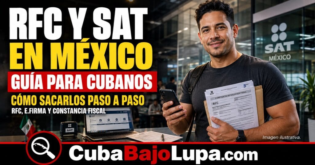 ¿ACABAS DE LLEGAR A MÉXICO? ASÍ PUEDE UN CUBANO SACAR EL RFC Y HACER SUS TRÁMITES EN EL SAT EN 2026