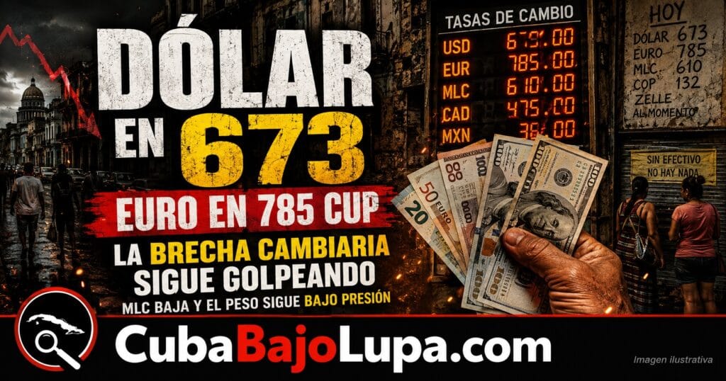 DÓLAR A 673 Y EURO A 785 CUP: EL MERCADO INFORMAL ABRE AGOSTO SIN CAMBIOS EN CUBA