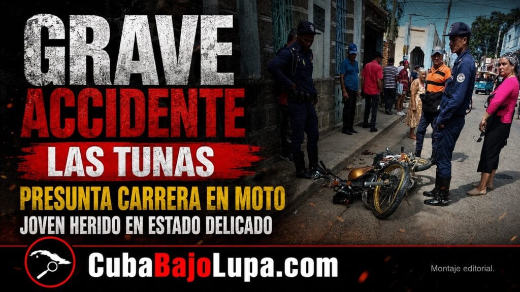 JOVEN RESULTA GRAVEMENTE HERIDO EN LAS TUNAS TRAS ACCIDENTE DE MOTOCICLETA DURANTE PRESUNTA CARRERA ILEGAL