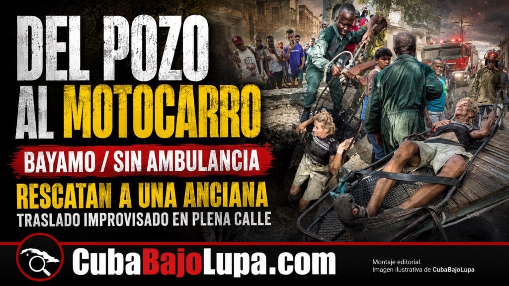 ANCIANA CAE EN UN POZO EN BAYAMO Y TERMINA SIENDO TRASLADADA EN UN MOTOCARRO DE CARGA