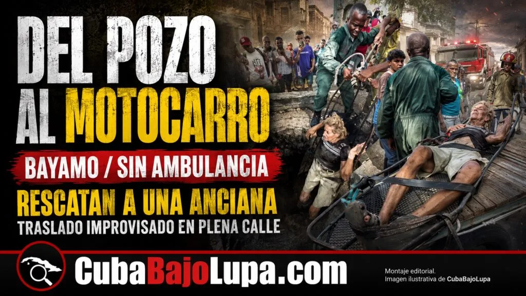 ANCIANA CAE EN UN POZO EN BAYAMO Y TERMINA SIENDO TRASLADADA EN UN MOTOCARRO DE CARGA