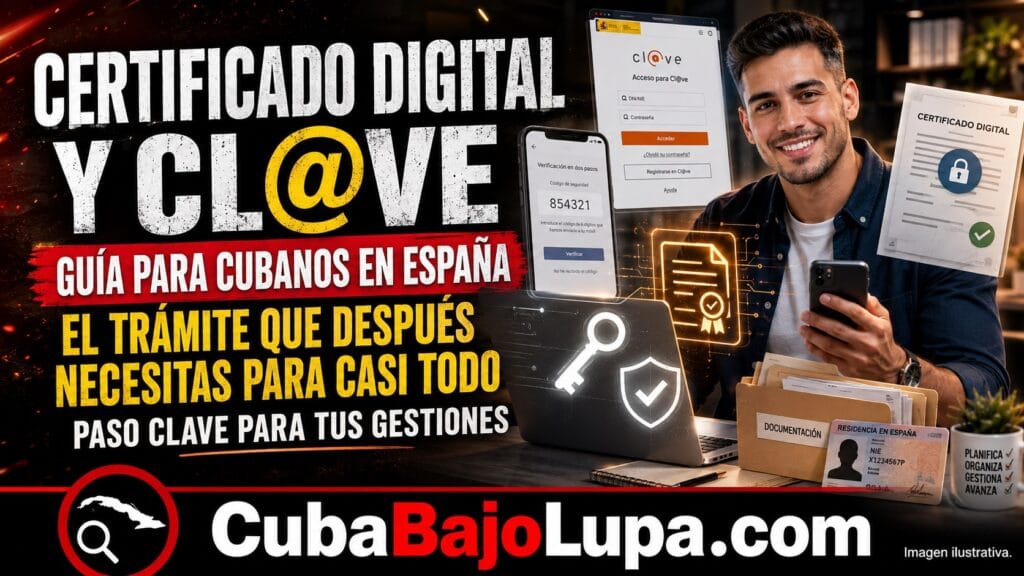 CÓMO OBTENER EL CERTIFICADO DIGITAL Y CL@VE SI ERES CUBANO EN ESPAÑA EN 2026: EL TRÁMITE QUE DESPUÉS NECESITAS PARA CASI TODO