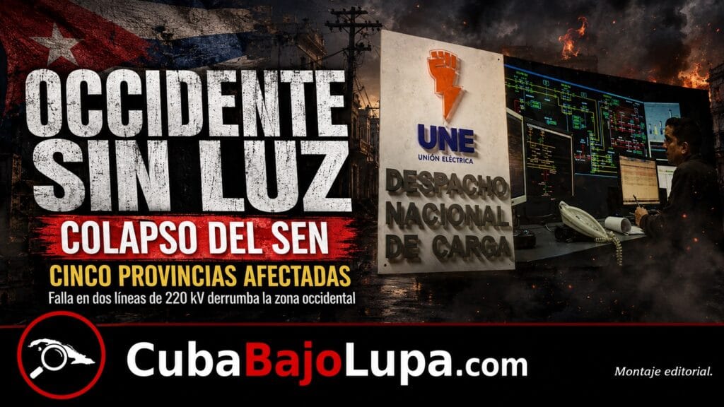 OTRO COLAPSO ELÉCTRICO DEJA A CINCO PROVINCIAS DEL OCCIDENTE DE CUBA SIN LUZ TRAS FALLA EN LÍNEAS DE ALTA TENSIÓN