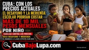 CUBA: CON LOS PRECIOS ACTUALES EL DESAYUNO Y LA MERIENDA ESCOLAR PODRÍAN COSTAR MÁS DE 10 MIL PESOS MENSUALES POR NIÑO