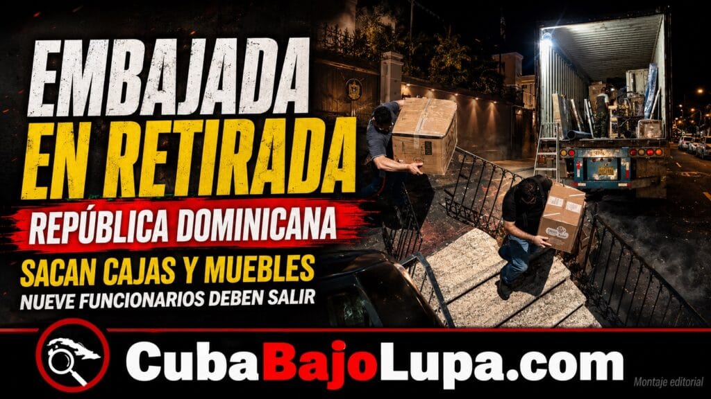 CAMIONES CARGADOS HASTA EL TECHO DE MUEBLES, ELECTRODOMESTICOS Y ROPA: ASÍ FUE LA SALIDA DE LOS DIPLOMÁTICOS CUBANOS DE DOMINICANA