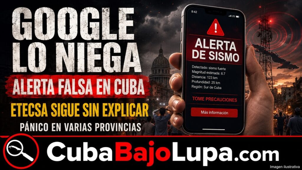 GOOGLE DESMIENTE LA VERSIÓN OFICIAL DEL RÉGIMEN SOBRE LA FALSA ALERTA SÍSMICA EN CUBA: ¿DE DÓNDE SALIÓ EL MENSAJE?