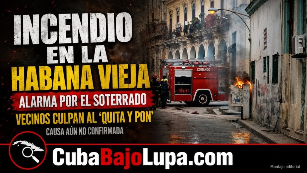 HUMO, FUEGO Y BOMBEROS EN LA HABANA VIEJA: INCENDIO PONE BAJO LA LUPA EL DETERIORO DEL SOTERRADO POR LOS APAGONES