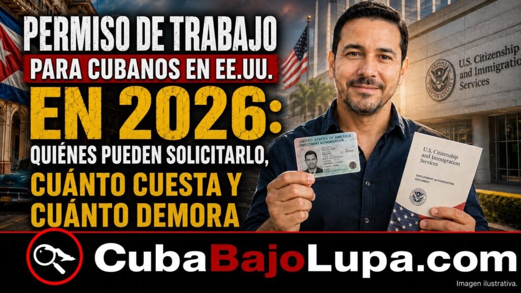 PERMISO DE TRABAJO PARA CUBANOS EN EE.UU. EN 2026: QUIÉNES PUEDEN SOLICITARLO, CUÁNTO CUESTA Y CUÁNTO DEMORA