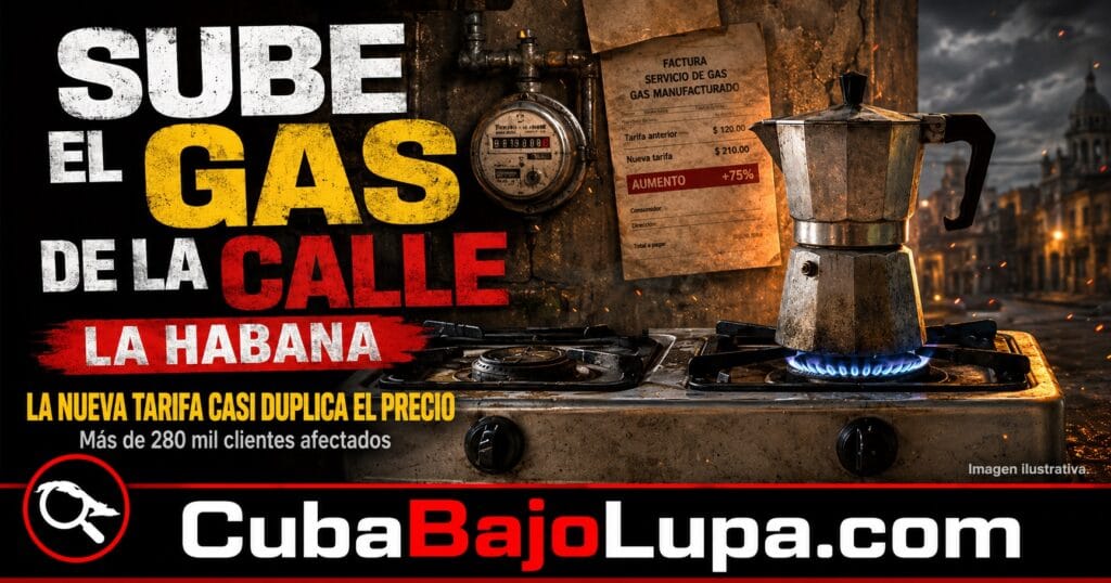 SUBE EL “GAS DE LA CALLE” EN LA HABANA: NUEVA TARIFA CASI DUPLICA EL PRECIO CUANDO MILES DE CUBANOS LO USAN PARA CONECTAR SUS PLANTAS