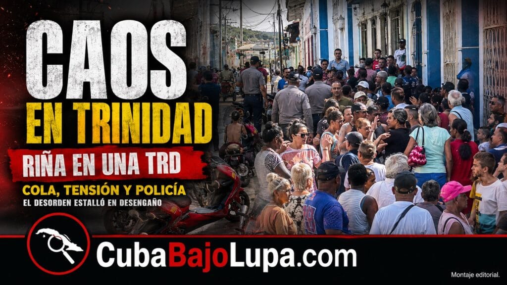 BRONCA TUMULTUARIA EN TRINIDAD PARA COMPRAR ACEITE «LIMITADO» EN UNA TIENDA EN DÓLARES DEL RÉGIMEN
