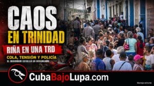 BRONCA TUMULTUARIA EN TRINIDAD PARA COMPRAR ACEITE «LIMITADO» EN UNA TIENDA EN DÓLARES DEL RÉGIMEN