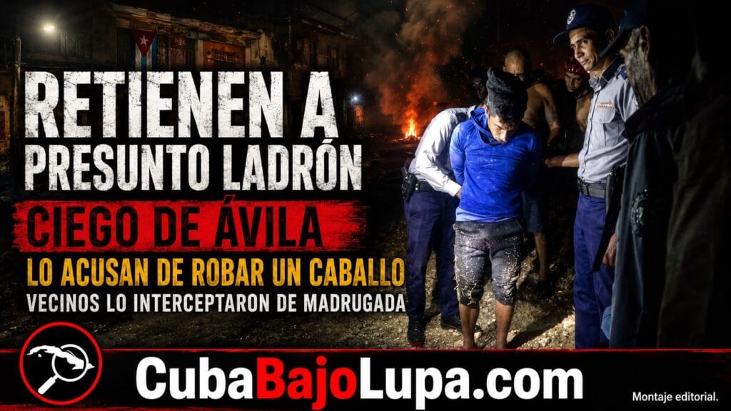 VECINOS RETIENEN A PRESUNTO LADRÓN DE CABALLOS EN CIEGO DE ÁVILA TRAS ALERTA DURANTE LA MADRUGADA
