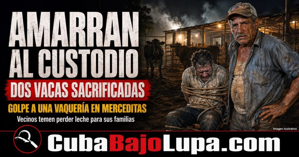 AMARRAN A UN CUSTODIO Y SACRIFICAN DOS RESES EN UNA VAQUERÍA DE MATANZAS