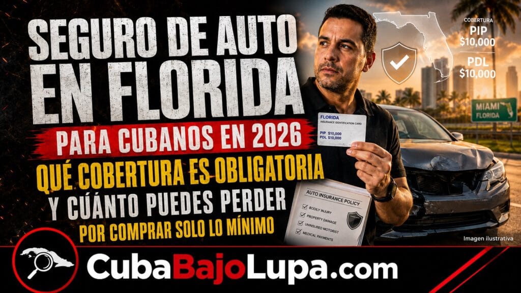 SEGURO DE AUTO EN FLORIDA PARA CUBANOS EN 2026: QUÉ COBERTURA ES OBLIGATORIA Y CUÁNTO PUEDES PERDER POR COMPRAR SOLO LO MÍNIMO
