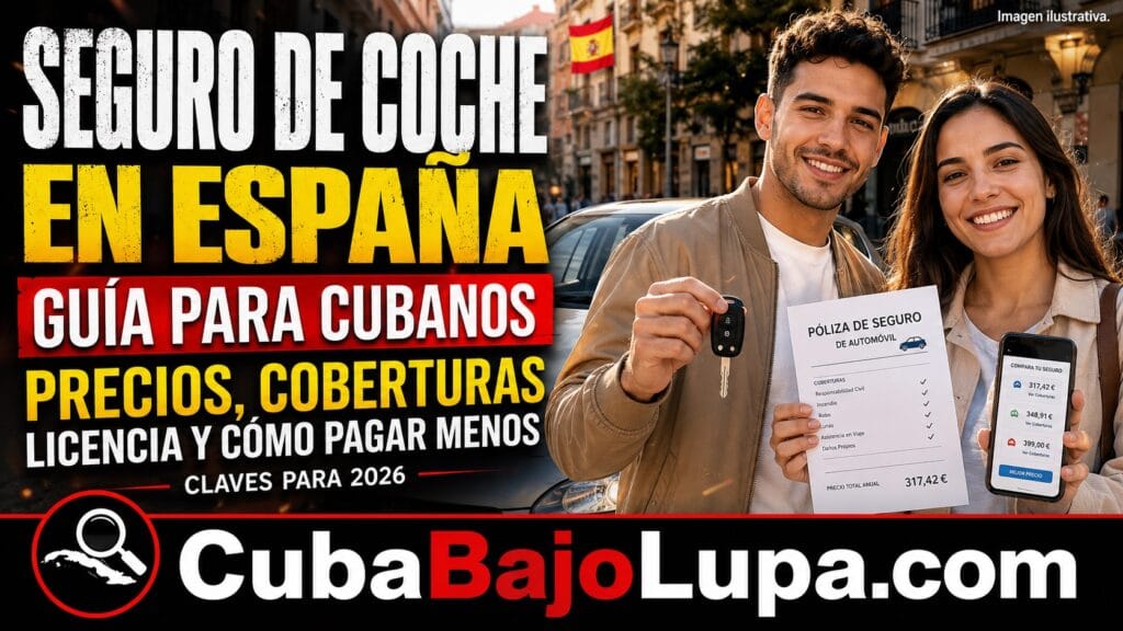 SEGURO DE COCHE EN ESPAÑA PARA CUBANOS EN 2026: PRECIOS, COBERTURAS, REQUISITOS Y CÓMO PAGAR MENOS