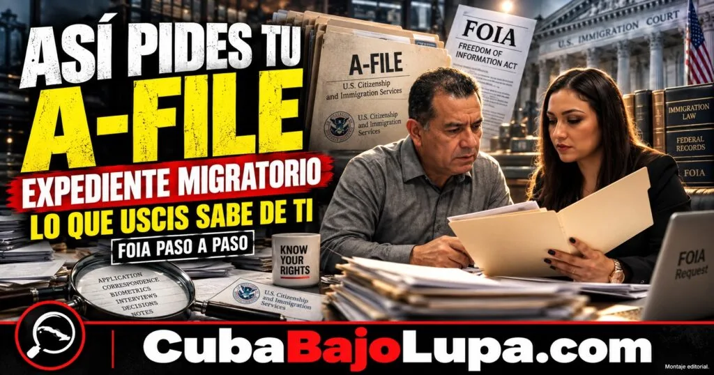 EL EXPEDIENTE QUE INMIGRACIÓN TIENE SOBRE TI: CÓMO UN CUBANO PUEDE PEDIR SU A-FILE MEDIANTE FOIA