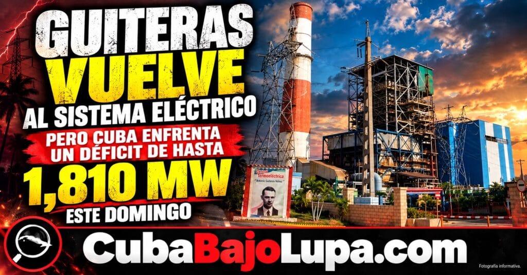 RÉGIMEN ANUNCIA QUE LA GUITERAS VOLVIÓ A ARRANCAR Y SINCRONIZÓ CON EL SISTEMA ELÉCTRICO NACIONAL