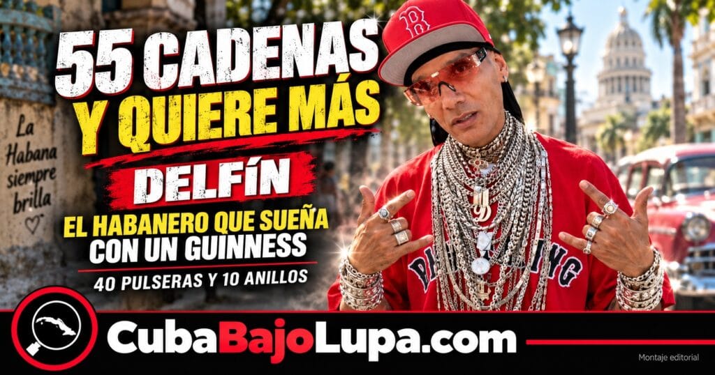 DELFIN, EL HABANERO DE LAS 55 CADENAS DE PLATA QUE SUEÑA CON LLEGAR AL RÉCORD GUINNESS