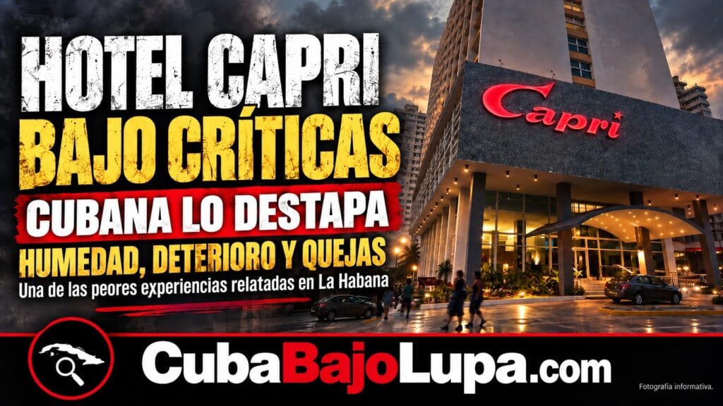 CUBANA CALIFICA SU ESTANCIA EN EL HOTEL CAPRI COMO “LA PEOR” QUE HA VIVIDO EN CUBA: «ESTO PARECÍA MÁS UN MOTEL»