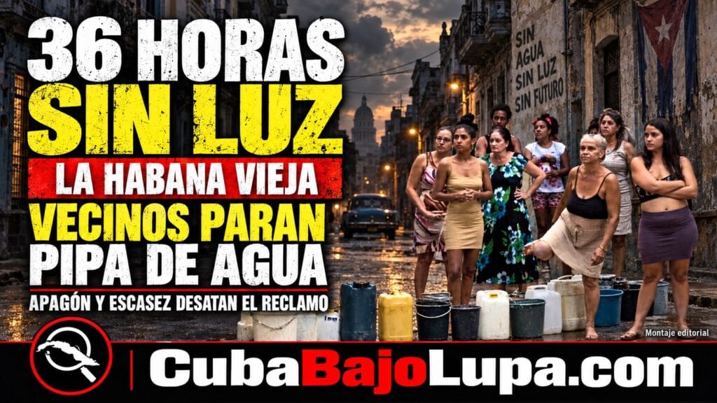 VECINOS DE LA HABANA VIEJA BLOQUEAN CALLES TRAS MÁS DE 36 HORAS SIN ELECTRICIDAD NI AGUA EN SUS HOGARES